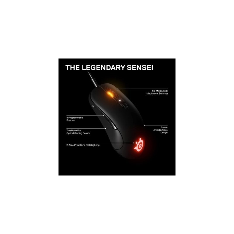 SteelSeries SENSEI TEN Wired Ambidextrous Gaming Mouse 62527 Black 1 imsaal.pk
