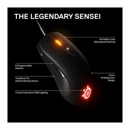 SteelSeries SENSEI TEN Wired Ambidextrous Gaming Mouse 62527 Black 1 imsaal.pk