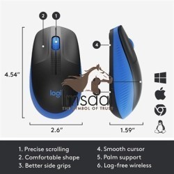 Logitech M190 Full-Size Wireless Mouse | Blue 3 imsaal.pk