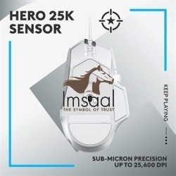 Logitech G502 X Gaming Mouse, Hero 25K Sensor, Wired, White - 910-006148 1 imsaal.pk