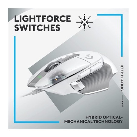Logitech G502 X Gaming Mouse, Hero 25K Sensor, Wired, White - 910-006148 3 imsaal.pk