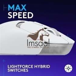 Logitech G309 Lightspeed Wireless Gaming Mouse, Lightweight, LIGHTFORCE Switches, Hero 25K Sensor, 6 Programmable Buttons, White