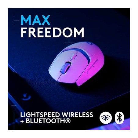 Logitech G309 Lightspeed Wireless Gaming Mouse, Lightweight, LIGHTFORCE Switches, Hero 25K Sensor, 6 Programmable Buttons, White