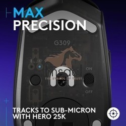 Logitech G309 Lightspeed Wireless Gaming Mouse, Lightweight, LIGHTFORCE Switches, Hero 25K Sensor, 6 Programmable Buttons, Black