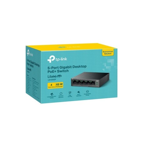 TP-Link LS105GP 5-Port Gigabit Desktop Switch with 4-Port PoE+ (65W PoE Budget) Price in Pakistan, Karachi, Lahore, Islamabad