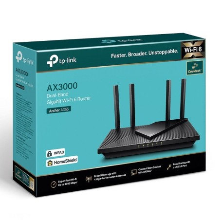 TP-Link Archer AX55 AX3000 Dual-Band Gigabit Wi-Fi 6 Router (OneMesh, WPA3) Price in Pakistan, Karachi, Lahore, Islamabad