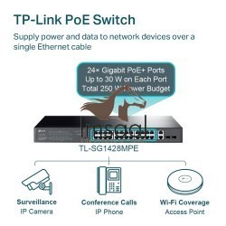 TP-Link TL-SG1428PE 28-Port Gigabit Easy Smart Switch with 24 PoE+ Ports Price in Pakistan, Karachi, Lahore, Islamabad